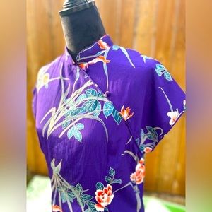 Vintage liberty house Hawaii  mandarin Hawaiian floral kimono dress 60’s 70’s